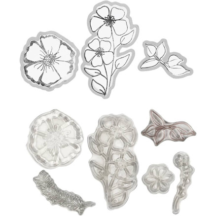 Stempel und Stanzformen, Blumen, 1 Stk von Diverse