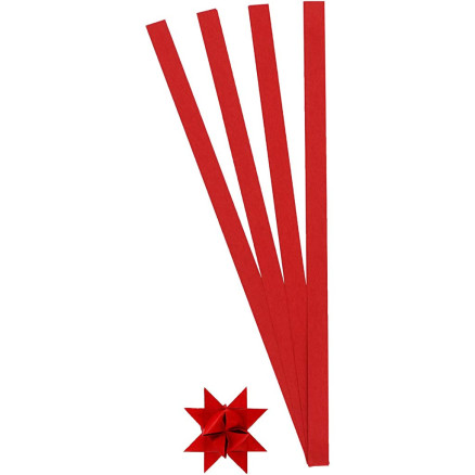 Papierstreifen für Sterne, L 45 cm, B 10 mm, D 4,5 cm, Rot, 100 Streif Papierstreifen für Sterne, L 45 cm, B 10 mm, D 4,5 cm, Rot, 100 Streif von Diverse