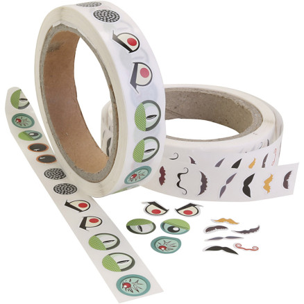 Sticker-Augen am Streifen, Augen / Moustache-Bärte, D 17 mm, 2000 Stk/ 1 Pck Sticker-Augen am Streifen, Augen / Moustache-Bärte, D 17 mm, 2000 Stk/ 1 Pck von Diverse