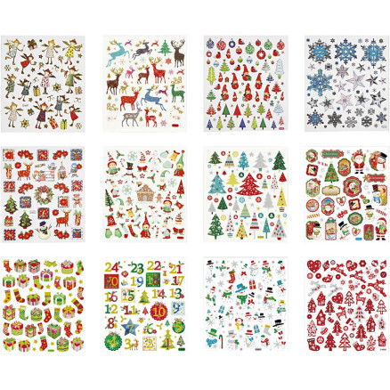 Stickerheft, Weihnachten, Blätter 15x16,5 cm, 2x12 Blätter/ 1 Pk. von Diverse