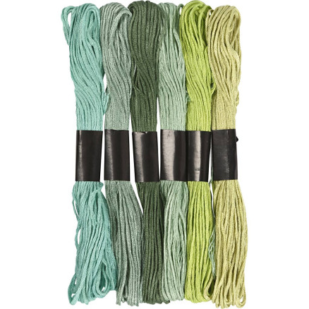 Stickgarn, Dicke 1 mm, Grün, 6 Bündl./ 1 Pck Stickgarn, Dicke 1 mm, Grün, 6 Bündl./ 1 Pck von Diverse