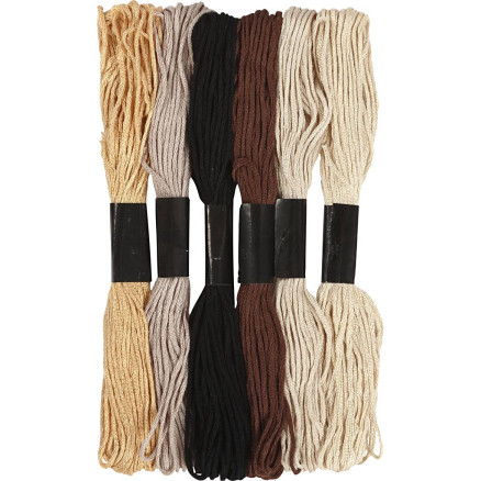 Stickgarn, Dicke 1 mm, Natur, 6 Bündl./ 1 Pck von Diverse