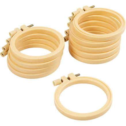 Stickrahmen, Rund, D 9,5 cm, 10 Stk/ 1 Pck von Diverse