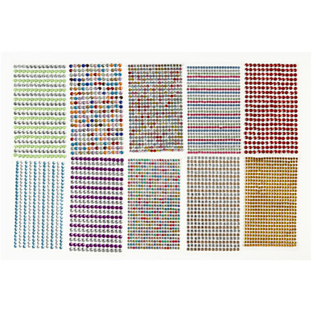 Strassstein-Sticker, D 4-6 mm, Blatt 16x9,5 cm, Sortierte Farben, 10 B Strassstein-Sticker, D 4-6 mm, Blatt 16x9,5 cm, Sortierte Farben, 10 B von Diverse
