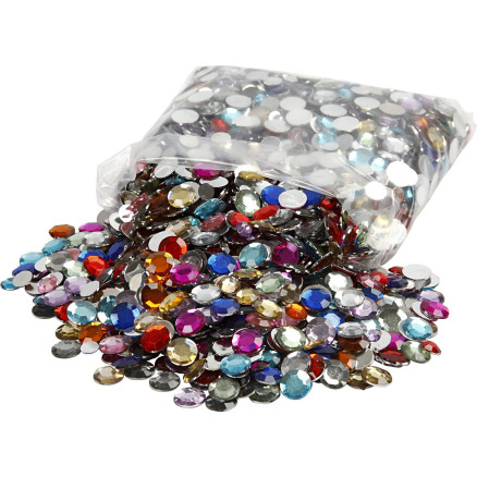Strasssteine, rund, D 6+9+12 mm, Sortierte Farben, 3600 Stk/ 1 Pck Strasssteine, rund, D 6+9+12 mm, Sortierte Farben, 3600 Stk/ 1 Pck von Diverse