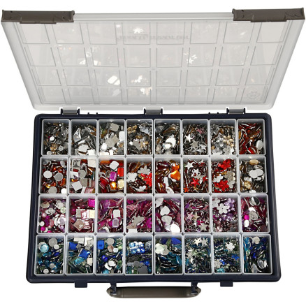 Strasssteine - Sortiment, D 6-16 mm, Sortierte Farben, 32x360 Stk/ 1 Pck von Diverse