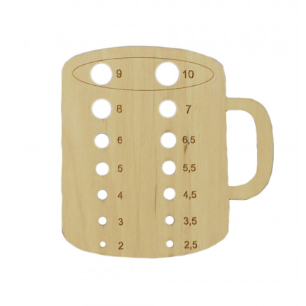 Stricknadel Gauge Mug 2-10mm Holz 6x9cm - 1 Stück von Diverse