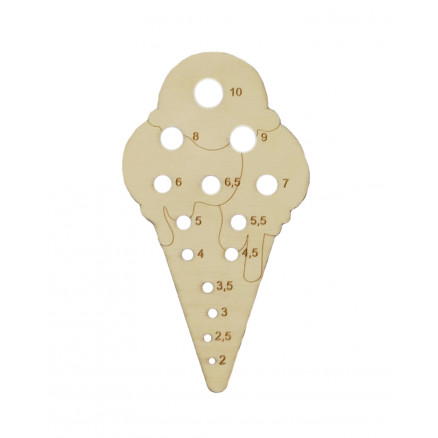 Stricknadelstärke Ice Waffle 2-10mm Holz 6x12cm - 1 Stück von Diverse