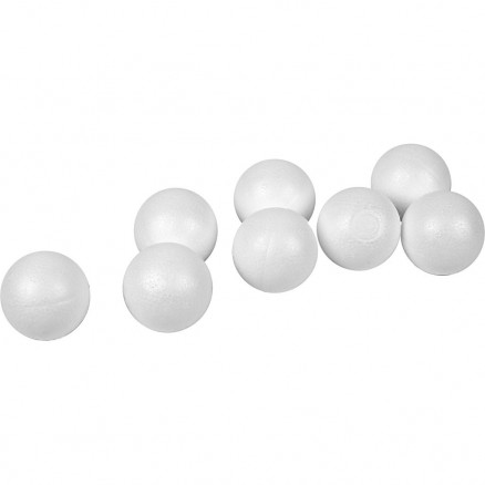 Styropor-Kugeln, D: 4cm, 100 Stk, Weiß von Diverse