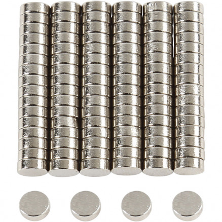 Supermagnete, 5mm, Stärke: 2mm, 100 Stk Supermagnete, 5mm, Stärke: 2mm, 100 Stk von Diverse