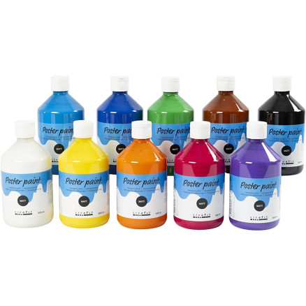 Temperafarbe Matt, Sortierte Farben, 10x500 ml/ 1 Pck Temperafarbe Matt, Sortierte Farben, 10x500 ml/ 1 Pck von Diverse