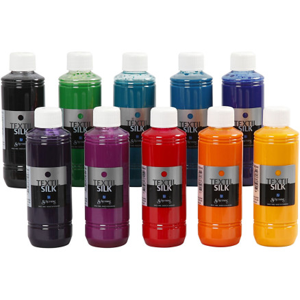Textil Silk Farbe , 10x250 ml/ 1 Pck von Diverse