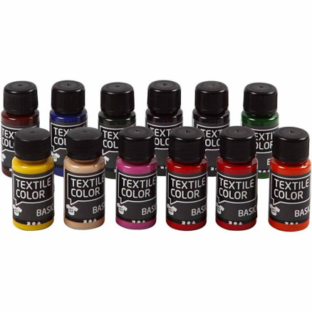Textilfarbe, 12x50 ml/ 1 Pck von Diverse