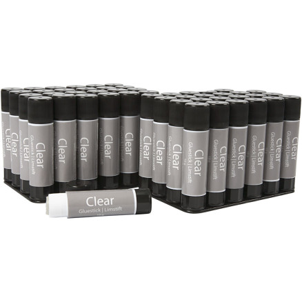 Transparenter Klebestift, Rund, 10 g, 48 Stk/ 1 Pck von Diverse
