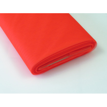 Tüll-Stoff Nylon 104 Neon Koralle 145cm - 50cm von Diverse