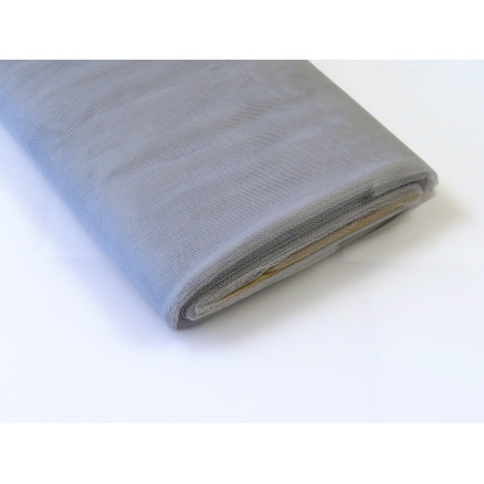 Tüll Stoff Nylon 42 Silber/Grau 145cm - 50cm von Diverse
