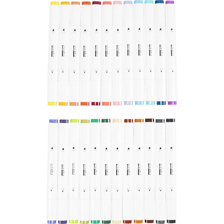 Twin Marker Filzstifte, Strichstärke 1+8 mm, Zusätzliche Farben, 24 Stk/ 1 Pck Twin Marker Filzstifte, Strichstärke 1+8 mm, Zusätzliche Farben, 24 Stk/ 1 Pck von Diverse