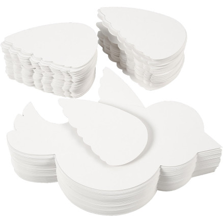 Vogel, L 25 cm, 400 g, Weiß, 100 Set/ 1 Pck von Diverse