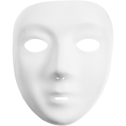 Vollgesichtsmaske, H: 17,5 cm, B: 14 cm, weiß, 1 Stk. von Diverse