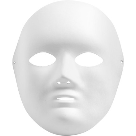 Vollgesichtsmaske, H: 22 cm, B: 17 cm, weiß, 1 Stk. von Diverse