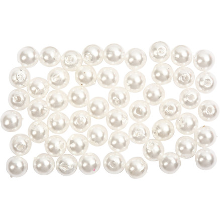 Wachsperlen, Durchm. 5 mm, Lochgröße 0,7 mm, Perlmutt, 100 Stück / 1 Pk. von Diverse