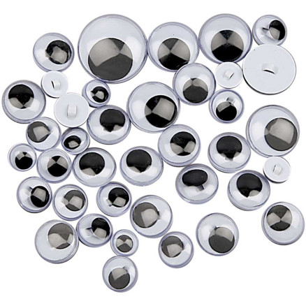 Wackelaugen - Sortiment, zum Aufnähen, D 8-20 mm, 250 sort./ 1 Pck Wackelaugen - Sortiment, zum Aufnähen, D 8-20 mm, 250 sort./ 1 Pck von Diverse