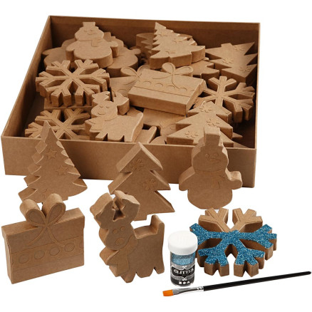 Weihnachts-Figuren, H 10-14 cm, 6x6 Stk/ 1 Pck von Diverse