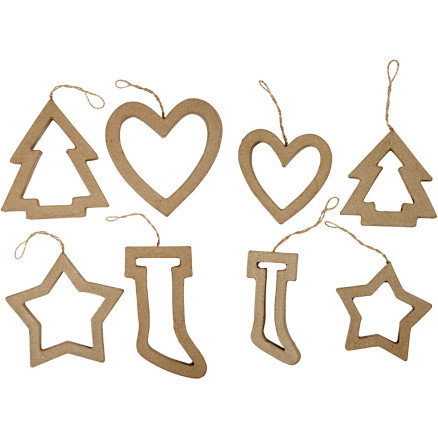Weihnachtsanhänger, H 9+12 cm, 24 Stk/ 1 Pck von Diverse