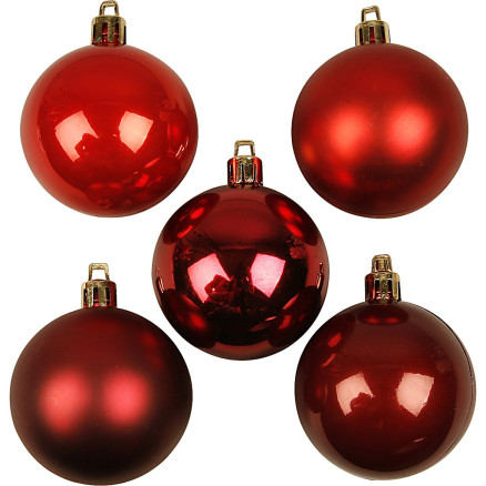 Weihnachtsbaumkugeln, D 6 cm, Rottöne, 20 Stk/ 1 Pck Weihnachtsbaumkugeln, D 6 cm, Rottöne, 20 Stk/ 1 Pck von Diverse