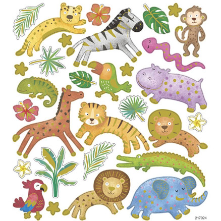 Wildlife-Aufkleber, Blatt 15x16,5 cm, 1 Blatt von Diverse