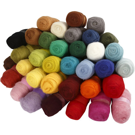 Wolle Kardiert, Sortierte Farben, 35x100 g/ 1 Pck Wolle Kardiert, Sortierte Farben, 35x100 g/ 1 Pck von Diverse