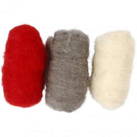 Wolle zum Nadelfilzen Weihnachtsfarben 3x10 g von Diverse