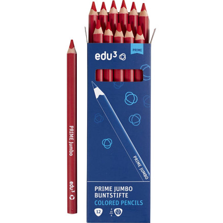 edu Heavy-Duty Buntstifte, Stärke 10 mm, Mine 6,25 mm, dunkelrot, 12 Stück / 1 Pk. edu Heavy-Duty Buntstifte, Stärke 10 mm, Mine 6,25 mm, dunkelrot, 12 Stück / 1 Pk. von Diverse