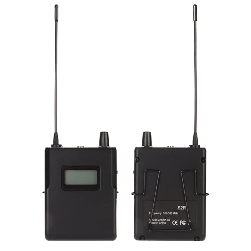Diyeeni 526-535 MHz S2R-Empfänger, Drahtloser Reiseleiter-Funkempfänger, Professioneller Drahtloser Monitorsystemempfänger mit LCD-Bildschirm und Kopfhörer, Hohe Empfindlichkeit von Diyeeni