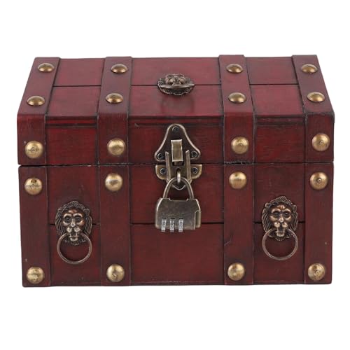 Diyeeni Holzschmuck Aufbewahrungsschachtel, Organisator von Vintage Holzschmuck Elegant Elegant für den Schminktisch (6300J-01GK10 Retro Red) von Diyeeni