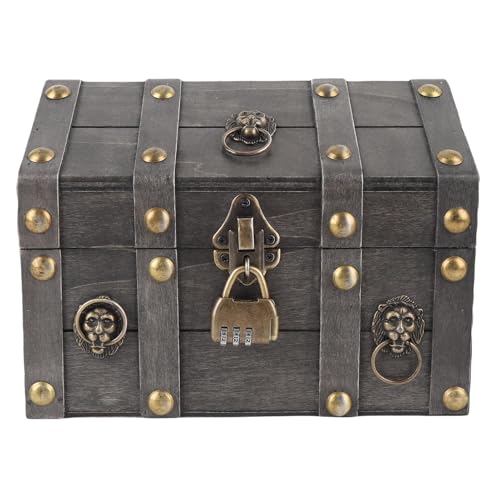 Diyeeni Holzschmuck Aufbewahrungsschachtel, Organisator von Vintage Holzschmuck Elegant Elegant für den Schminktisch (6300J-03GK10 gealtert grau) von Diyeeni