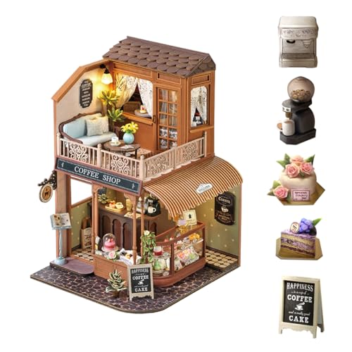 Diymnhaus Das mini-puppenhaus des DIY-mini puppenhauses mit dreien aus Holz: der Cafe und led-Player für Kinder, Jugendliche und Erwachsene Diymnhaus Das mini-puppenhaus des DIY-mini puppenhauses mit dreien aus Holz: der Cafe und led-Player für Kinder, Jugendliche und Erwachsene von Diymnhaus