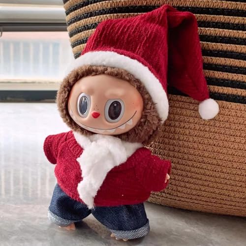 Iabubu Weihnachten Bekleidung Passende für Labubu - Plüsch Toy, Zubehör für Puppe, Mini Plüsch Puppen Süße Puppenkleidung Für Labubu Doll Puppe, Outfit nur zubehör (ohne Puppe)-1 von Diymood