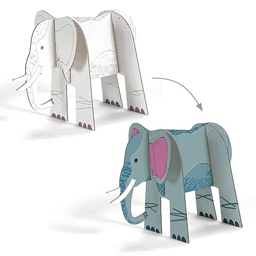 DESIGN BY 38003 Colorear-construir-jugar Sabana Animals Kreative Aktivitäten, bunt von Djeco