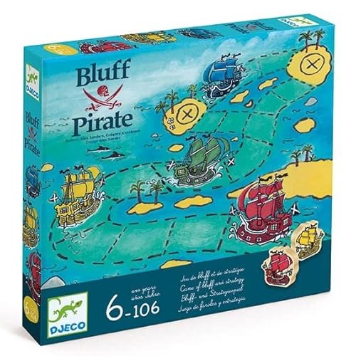 DJECO 38417 Juego Bluff Pirate Spielzeug zum Stapeln und Einrasten von Djeco