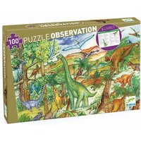 DJECO DJ07424 Wimmelpuzzle: Dinosaurier + booklet - 100 Teile von Djeco