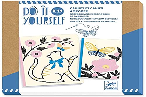 DJECO DJ07970 DIY Notizbuch zum Sticken Poetischer Garten Stickerei von Djeco