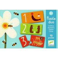 DJECO DJ08151 Lernspiel - Puzzle duo/trio: Zahlen von Djeco