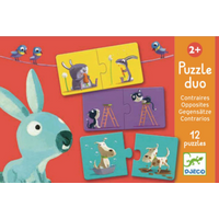 DJECO DJ08162 Lernspiel - Puzzle duo/trio: Gegenteile von Djeco