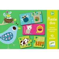 DJECO DJ08164 Lernspiel - Puzzle duo/trio: Wo wohne ich ? von Djeco
