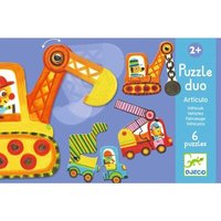 DJECO DJ08170 Lernspiel - Puzzle duo/trio: Bewegte Fahrzeuge von Djeco