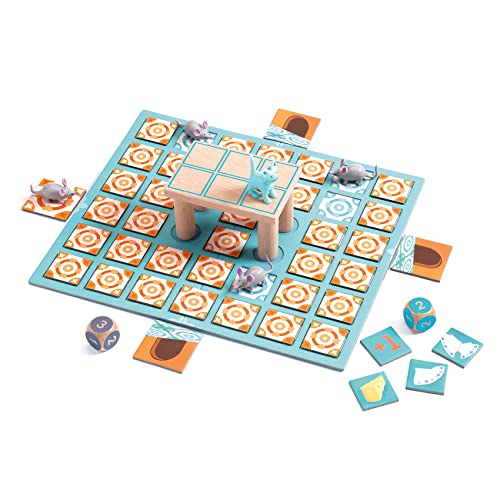 DJECO Chop! Chop! – Spannendes Katz-und-Maus Kooperationsspiel für 2-5 Spieler, ab 6 Jahren, taktisches Brettspiel mit Würfelglück & Strategie, Kurze Spieldauer 15 Min. von Djeco