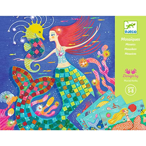 DJECO Mosaik-Box Mermaid Mosaikbox Die Kante der Meerjungfrauen (39423), bunt von Djeco