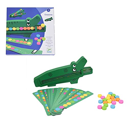 DJECO DJ01629 Crococroc Holz Lernspiel – Krokodil-Farbspiel ab 3 Jahren, Konzentration & Logik fördern, mit 20 Holzteilen & Lösungskarten, Holz, Montessori-inspiriert DJECO DJ01629 Crococroc Holz Lernspiel – Krokodil-Farbspiel ab 3 Jahren, Konzentration & Logik fördern, mit 20 Holzteilen & Lösungskarten, Holz, Montessori-inspiriert von Djeco