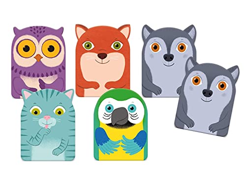 DJECO 35062 Little Family Animal Karten Spiele, Blau von Djeco